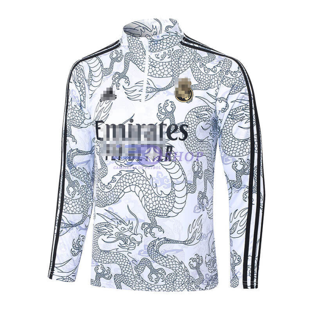Sudadera De Entrenamiento Real Madrid Blanco con Estampado 2023/2024