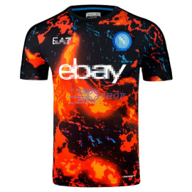 Camiseta Napoli 2024/2025 Negro/Naranja Pre-Match