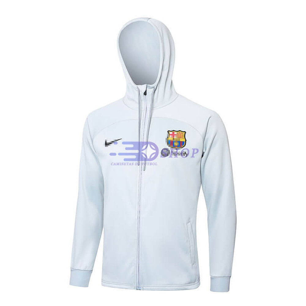 Chaqueta Con Capucha Barcelona Gris Claro 2024/2025