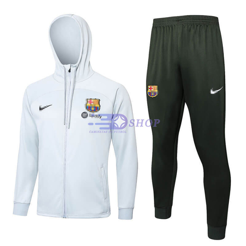 Chandal Con Capucha Barcelona Gris Claro 2024/2025