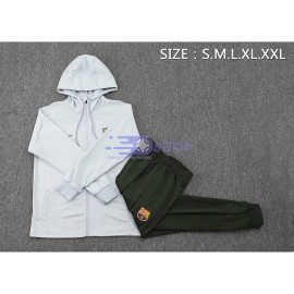 Chandal Con Capucha Barcelona Gris Claro 2024/2025