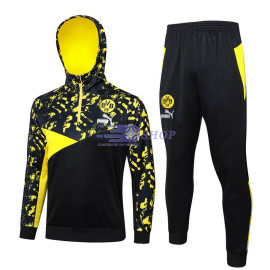 Sudadera de Entrenamiento Con Capucha Borussia Dortmund Negro/Amarillo con Estampado 2024/2025 Kit