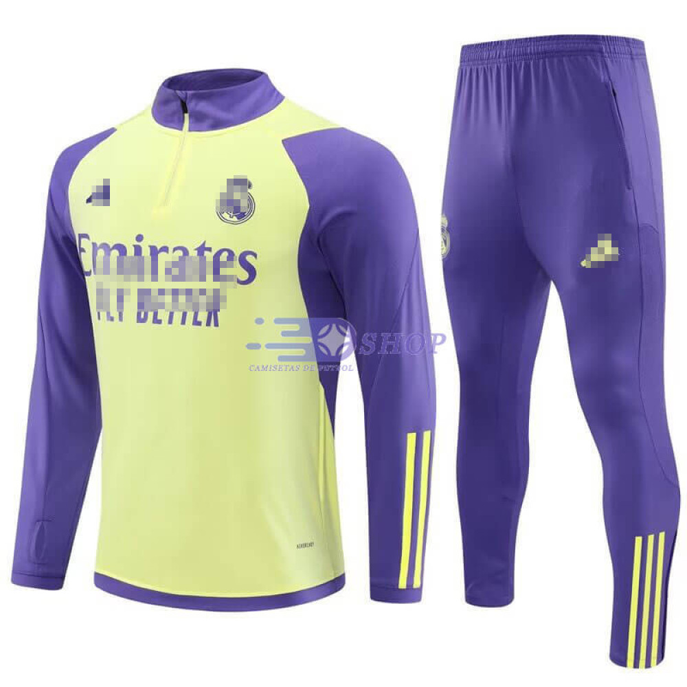 Sudadera De Entrenamiento Real Madrid Amarillo Claro/Morado 2024/2025 Kit