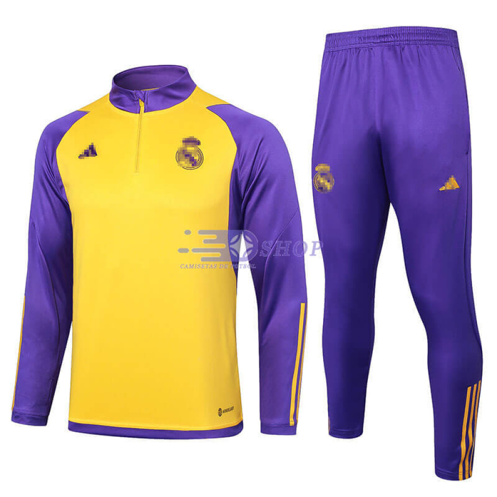 Sudadera De Entrenamiento Real Madrid Amarillo/Morado 2024/2025 Kit