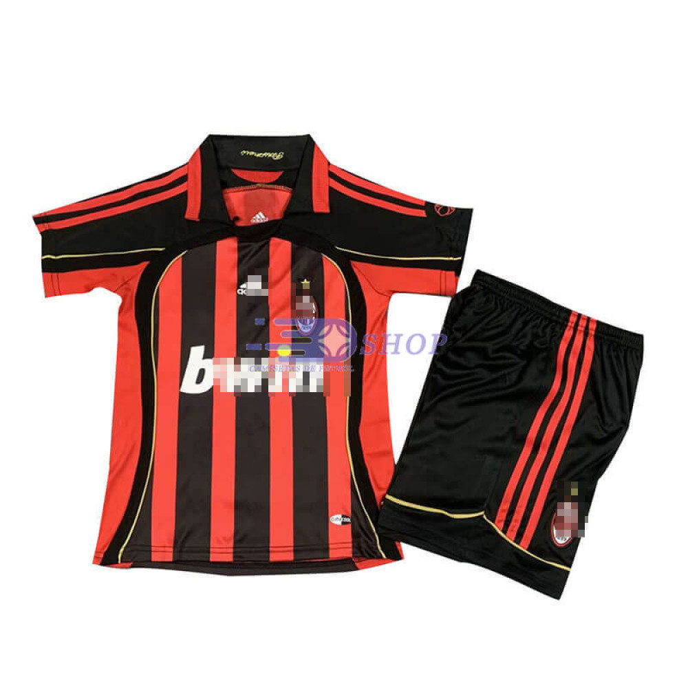 Camiseta AC Milan 06/07 1ª Equipación Retro Niño Kit