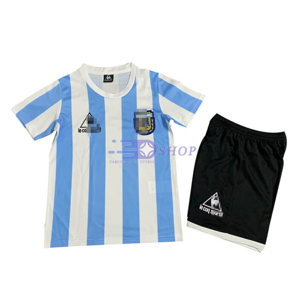 Camiseta Argentina 1986 1ª Equipación Retro Niño Kit