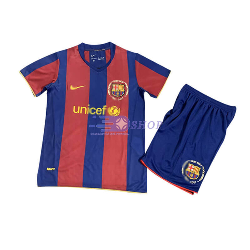 Camiseta Barcelona 07/08 1ª Equipación Retro Niño Kit
