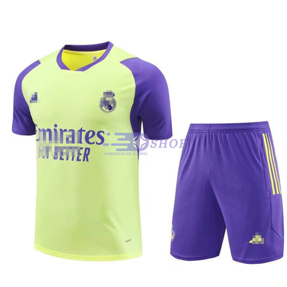 Camiseta de Entrenamiento Real Madrid Amarillo Claro/Morado 2024/2025 Kit
