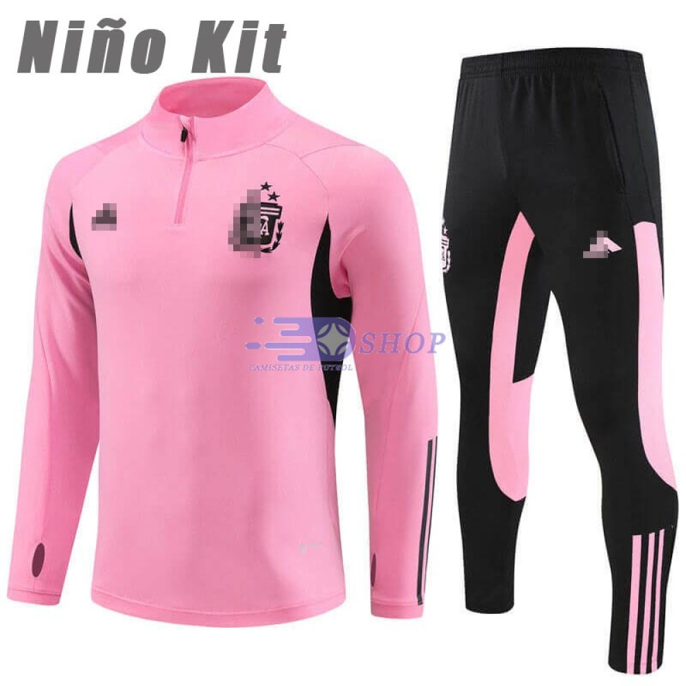Sudadera De Entrenamiento Argentina Rosa 2024 Niño Kit