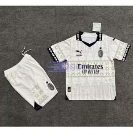 Camiseta AC Milan 2023/2024 4ª Equipación Beige Niño Kit