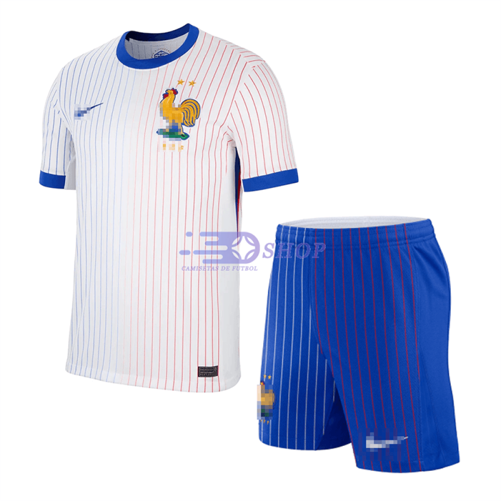 Camiseta Francia 2024 2ª Equipación Niño Kit