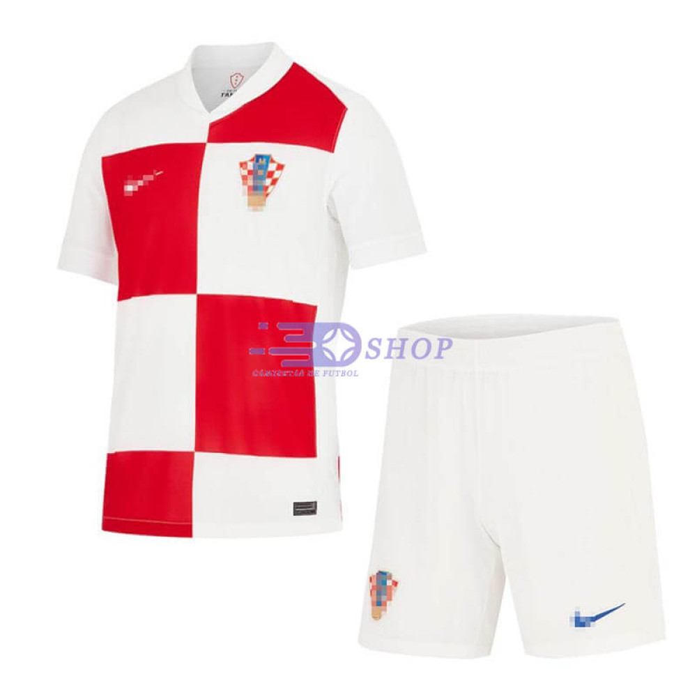 Camiseta Croacia 2024 1ª Equipación Niño Kit