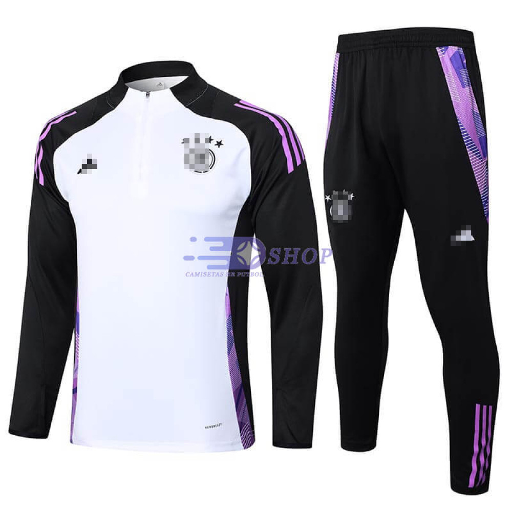 Sudadera de Entrenamiento Alemania Blanco/Negro 2024 Kit
