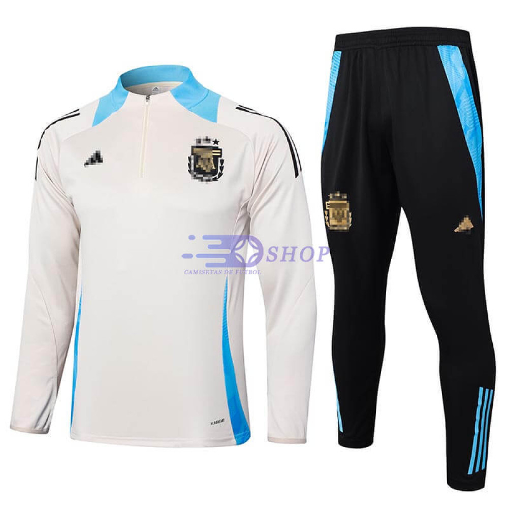 Sudadera de Entrenamiento Argentina Beige/Azul 2024 Kit