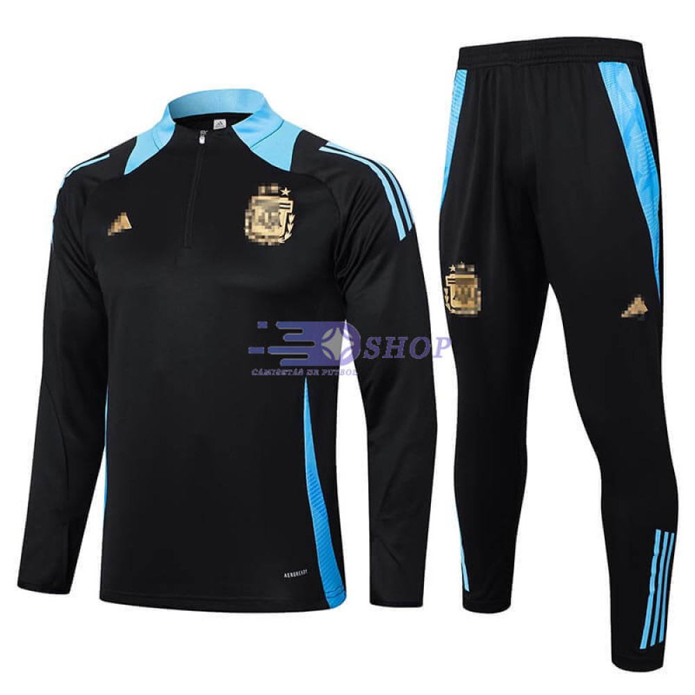 Sudadera de Entrenamiento Argentina Negro/Azul 2024 Kit