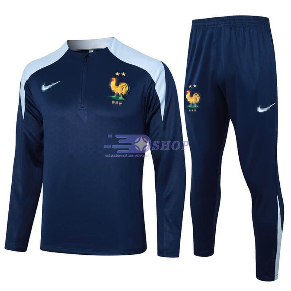 Sudadera de Entrenamiento Francia Azul Marino 2024 Kit