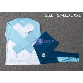 Sudadera de Entrenamiento Cuello Redondo Manchester City Azul/Blanco 2024/2025
