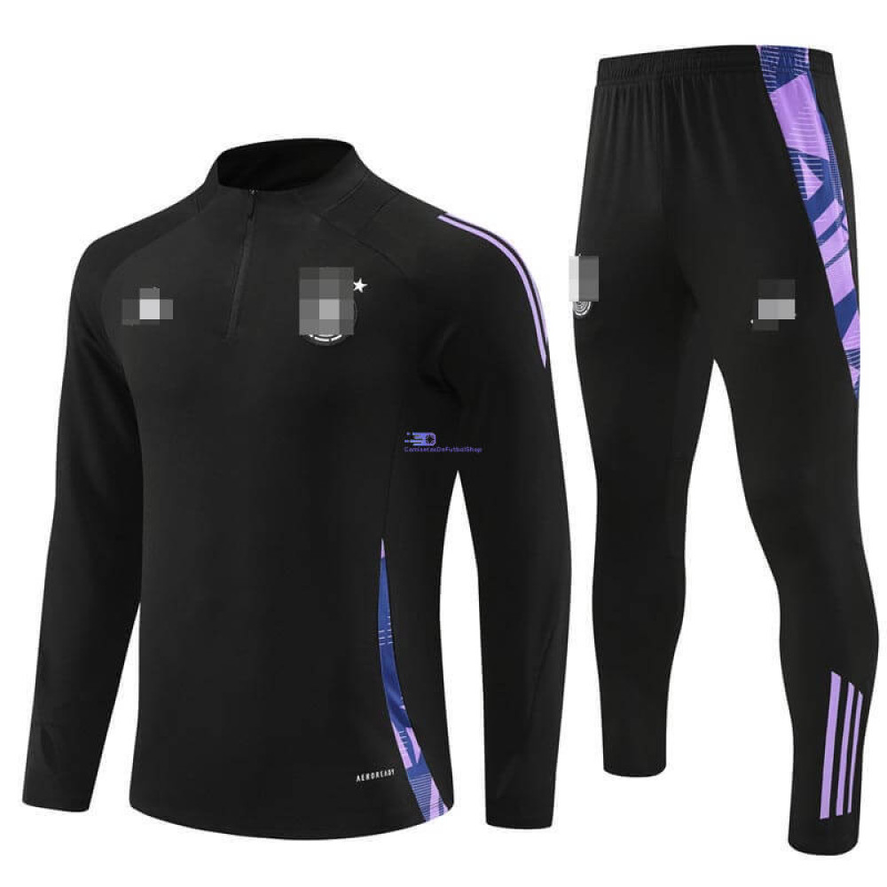 Sudadera de Entrenamiento Alemania Negro/Morado 2024 Kit