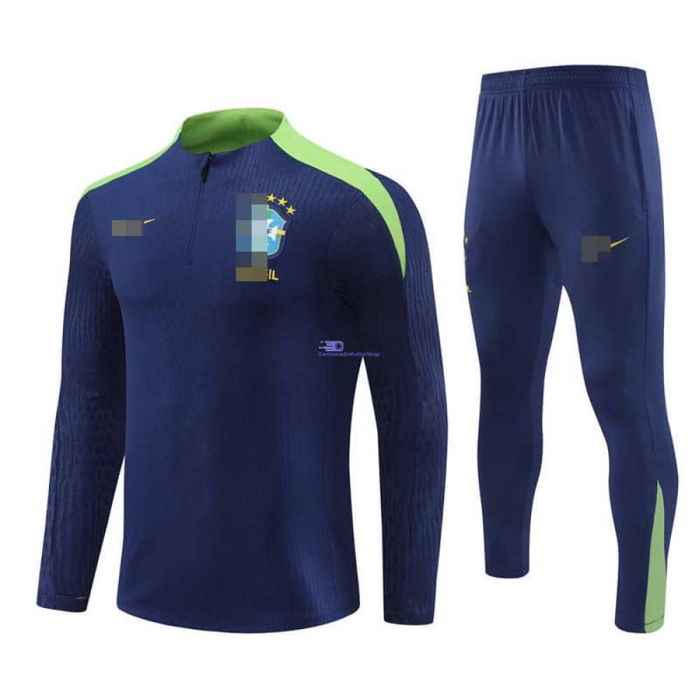 Sudadera de Entrenamiento Brasil Azul/Verde 2024 Kit