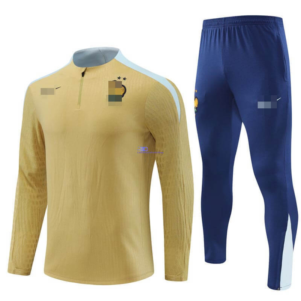 Sudadera de Entrenamiento Francia Dorado 2024 Kit