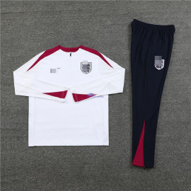 Sudadera de Entrenamiento Inglaterra Blanco/Rojo 2024 Kit