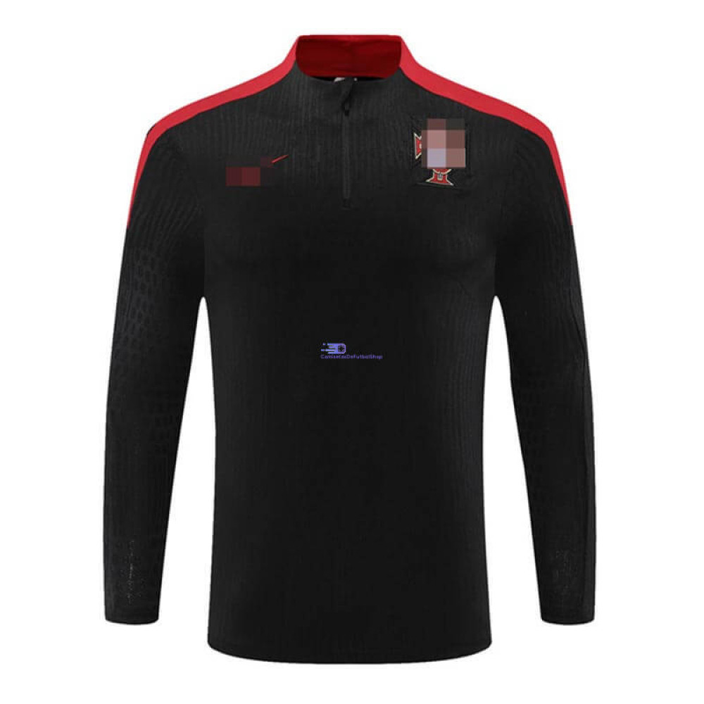 Sudadera de Entrenamiento Portugal Negro/Rojo 2024