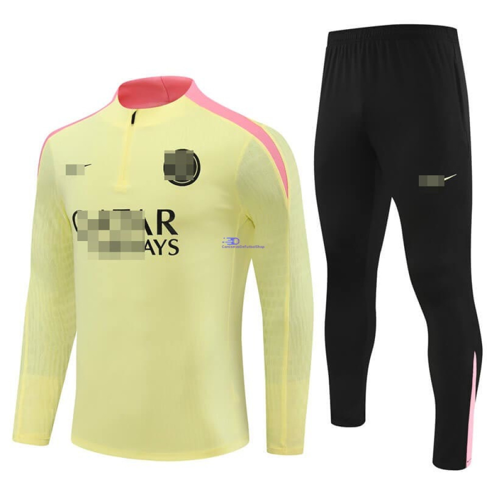 Sudadera de Entrenamiento PSG Amarillo Claro/Rosa 2024/2025 Kit