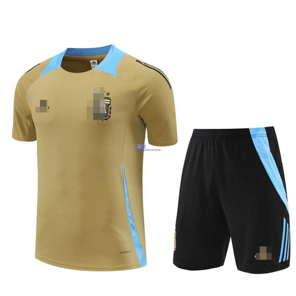 Camiseta de Entrenamiento Argentina Dorado/Azul 2024 Kit