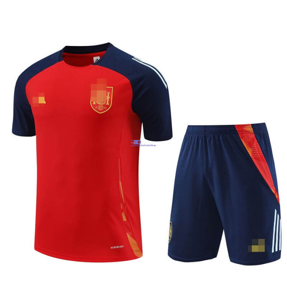 Camiseta de Entrenamiento España Rojo/Azul Marino 2024 Kit