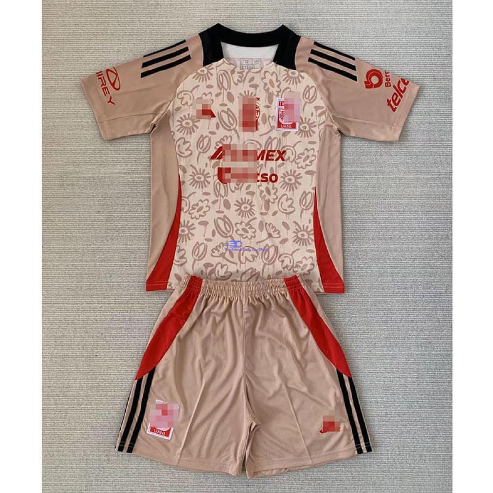 Camiseta Tigres UANL 2023/2024 Beige Especial Edición Niño Kit