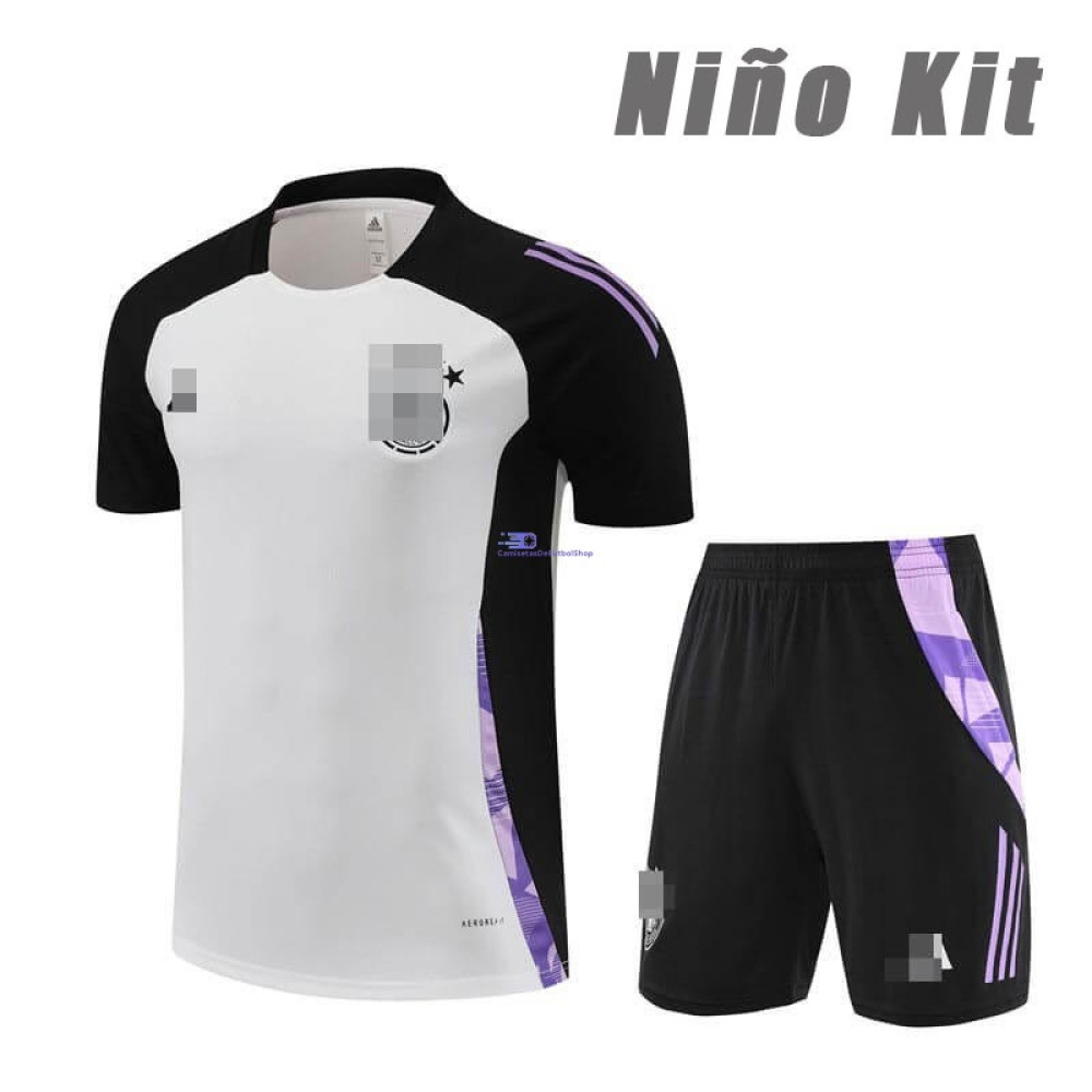 Camiseta de Entrenamiento Alemania Blanco/Negro 2024 Niño Kit