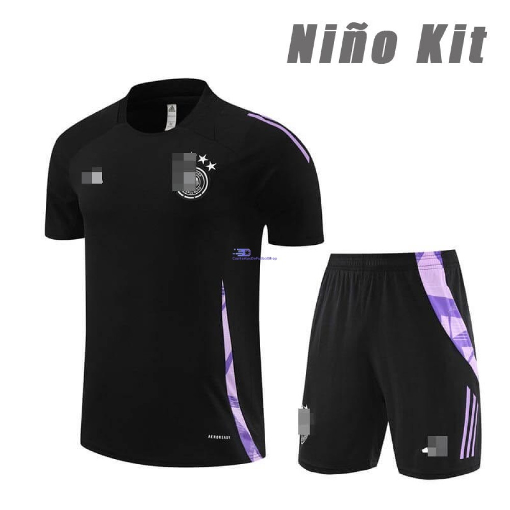 Camiseta de Entrenamiento Alemania Negro 2024 Niño Kit