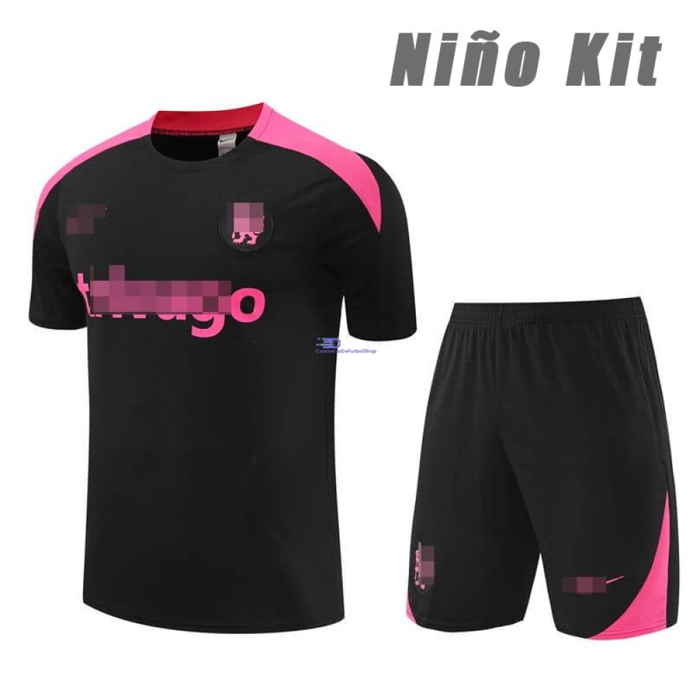 Camiseta de Entrenamiento Chelsea Negro/Rosa 2024/2025 Niño Kit
