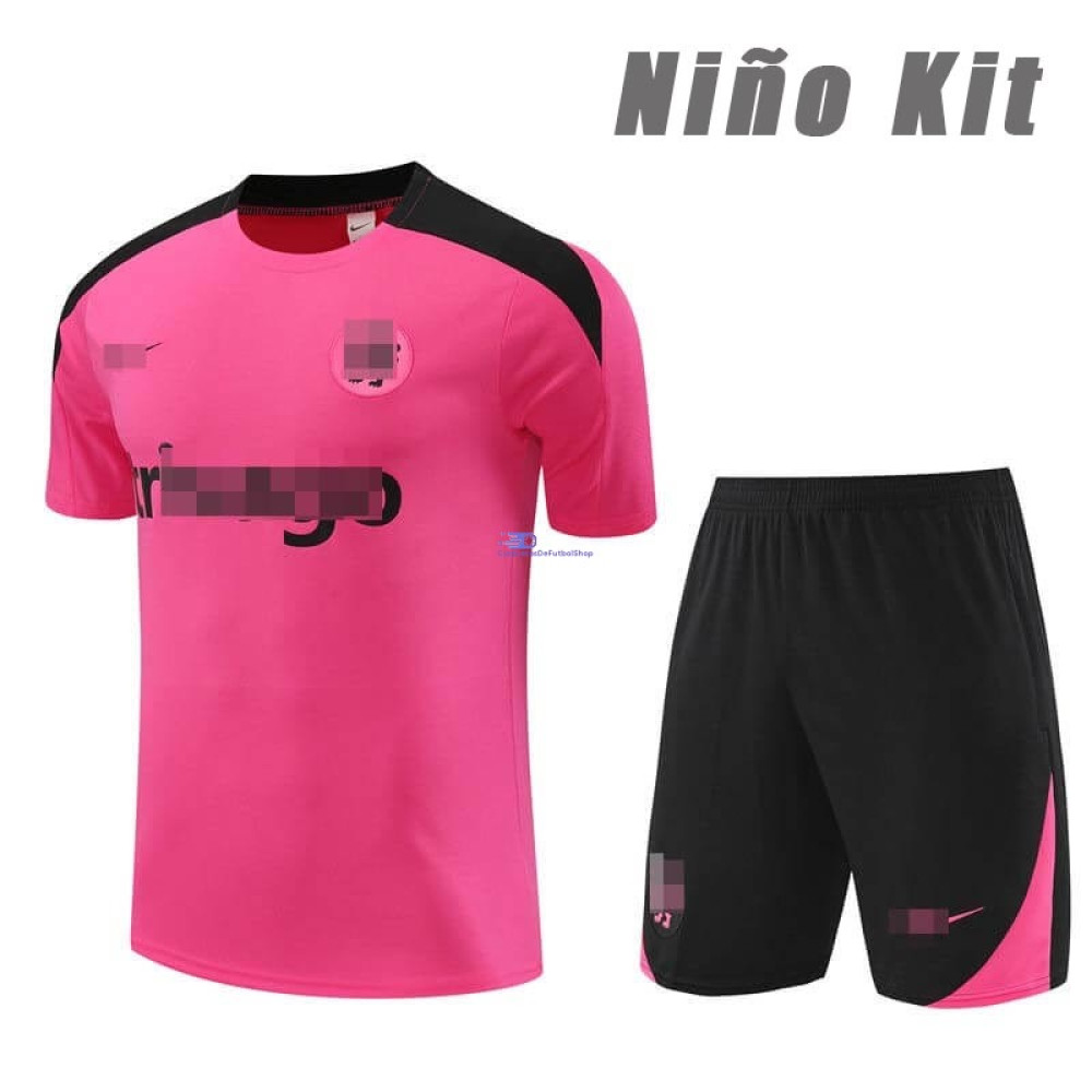 Camiseta de Entrenamiento Chelsea Rosa/Negro 2024/2025 Niño Kit