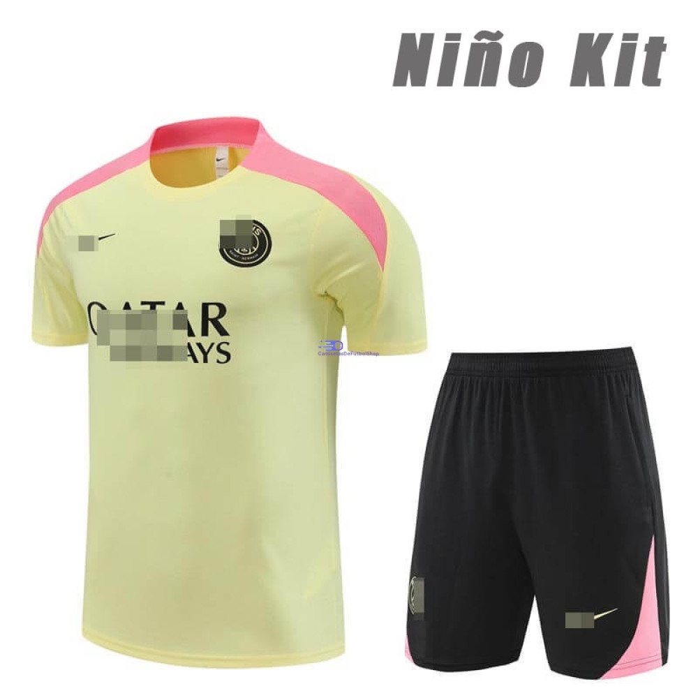 Camiseta de Entrenamiento PSG Amarillo/Rosa 2024/2025 Niño Kit
