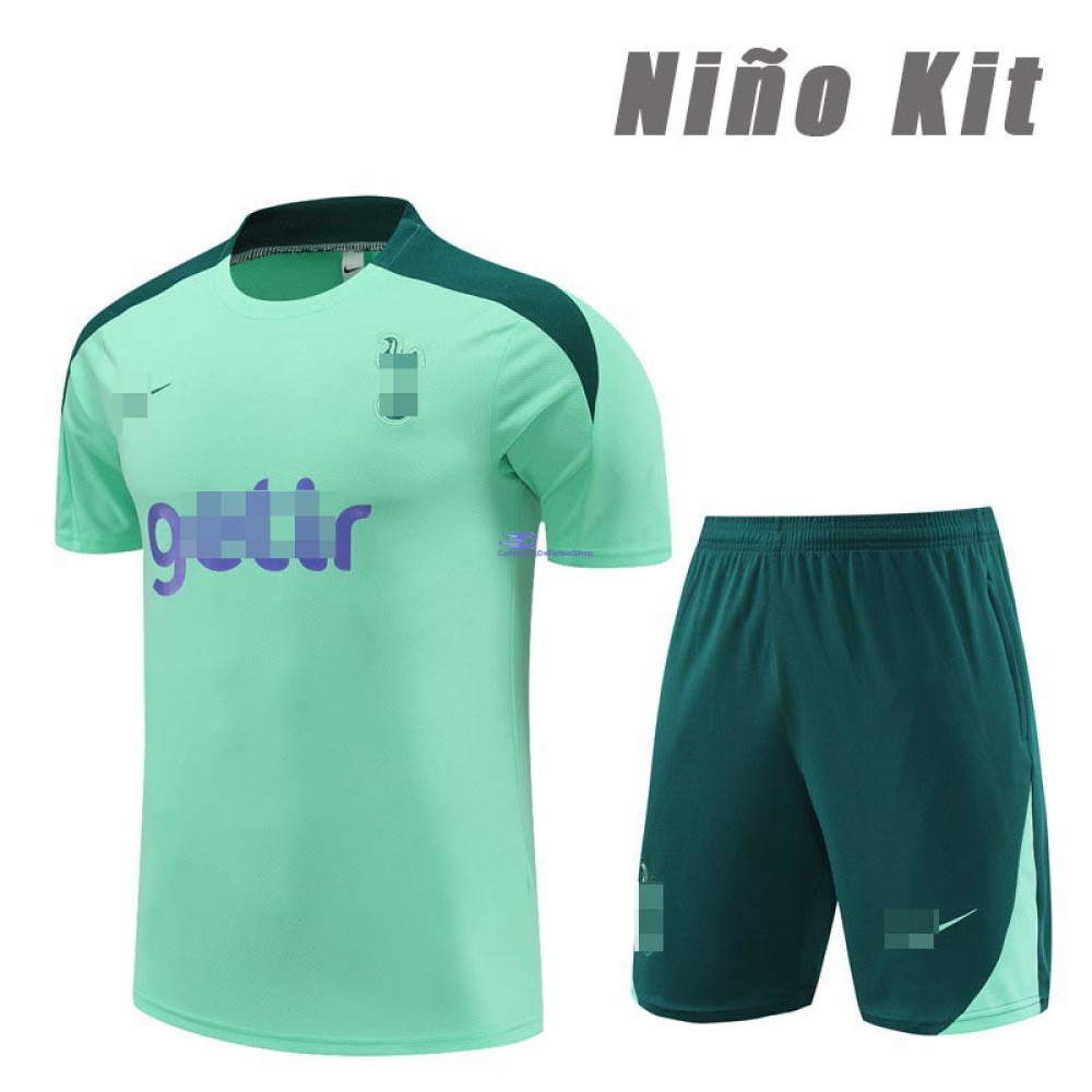 Camiseta de Entrenamiento Tottenham Hotspur Verde 2024/2025 Niño Kit