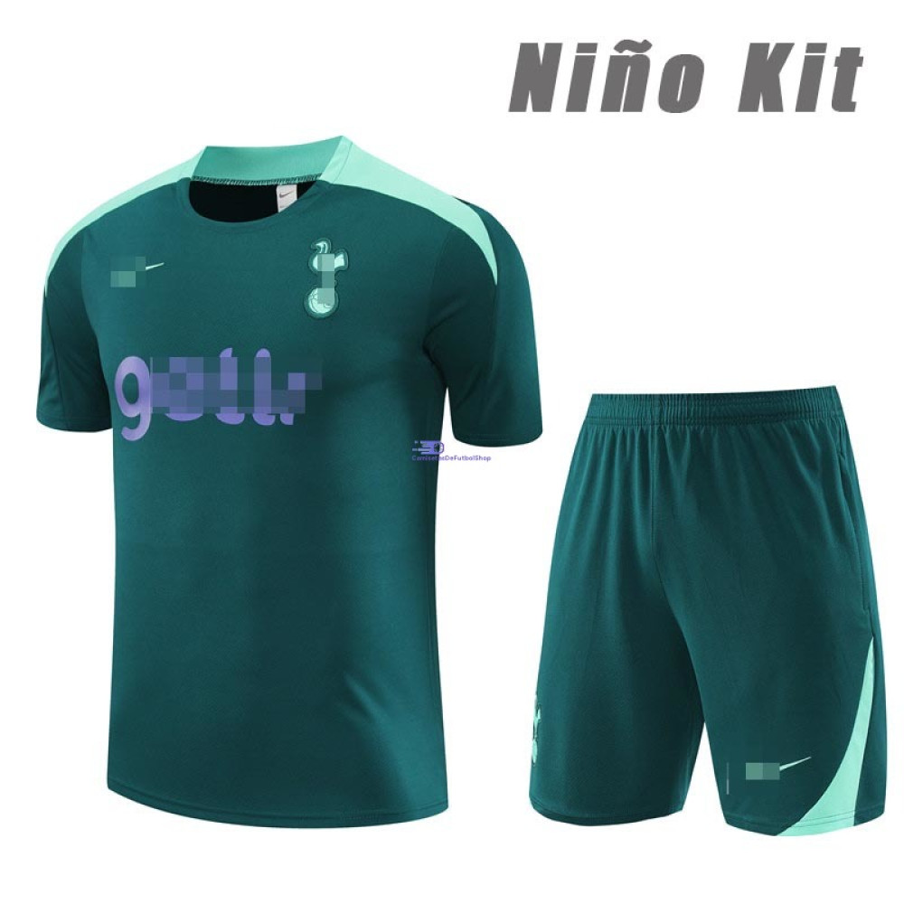 Camiseta de Entrenamiento Tottenham Hotspur Verde Oscuro 2024/2025 Niño Kit