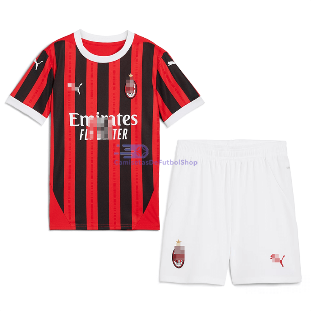 Camiseta AC Milan 2024/2025 1ª Equipación Niño Kit