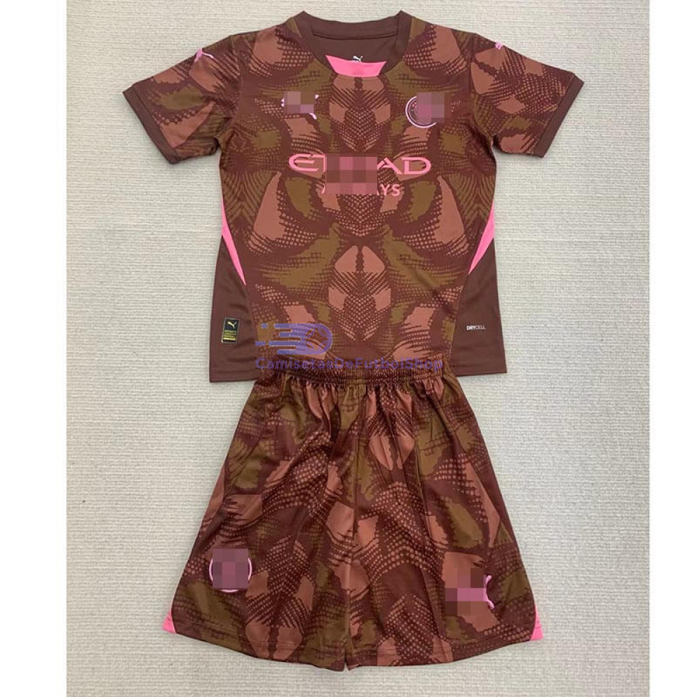 Camiseta De Portero Manchester City 2024/2025 Marrón Niño Kit