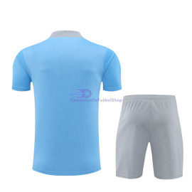 Camiseta de Entrenamiento Atlético de Madrid Azul/Gris 2024/2025 Niño Kit (El Escudo Anterior)