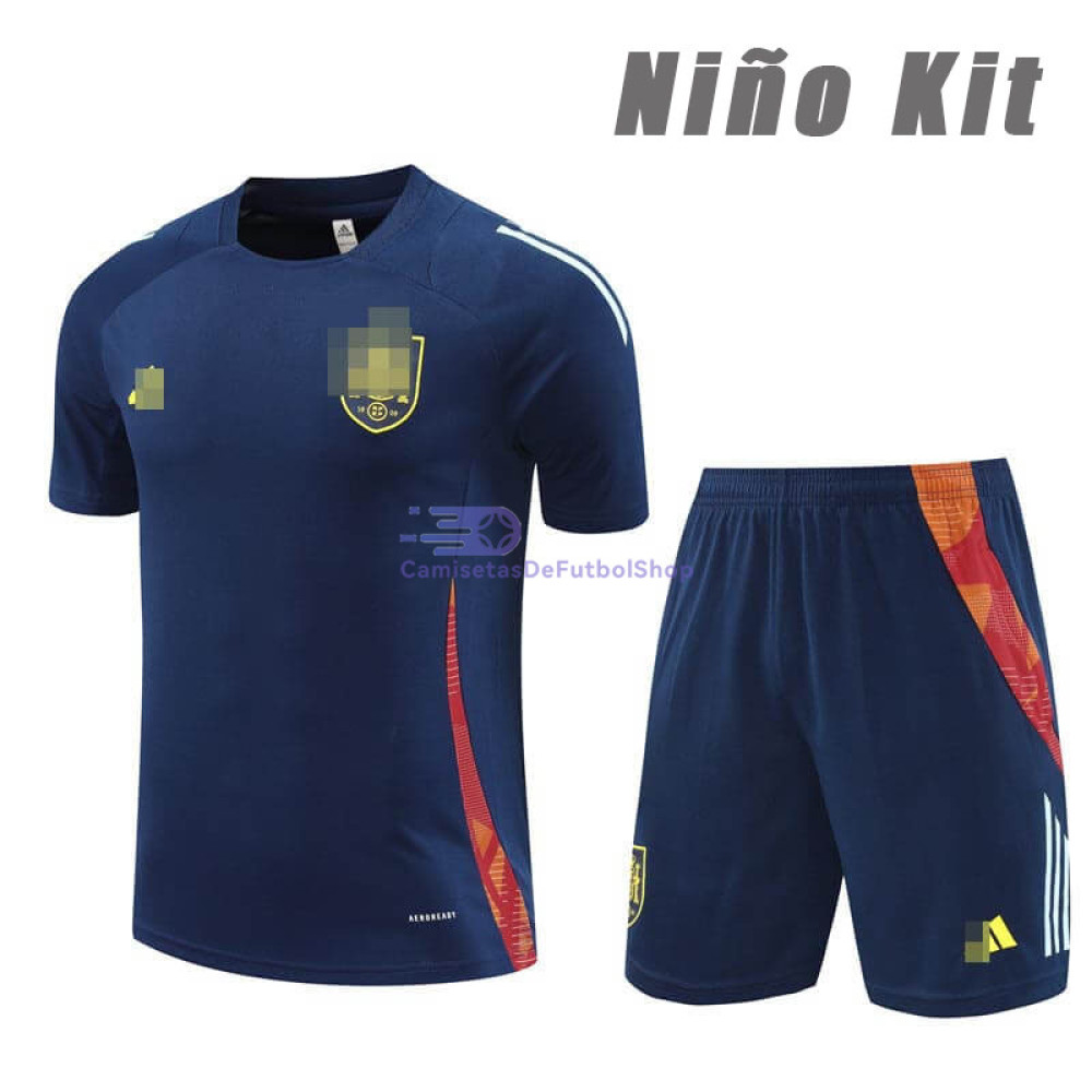 Camiseta de Entrenamiento España Azul Marino 2024 Niño Kit