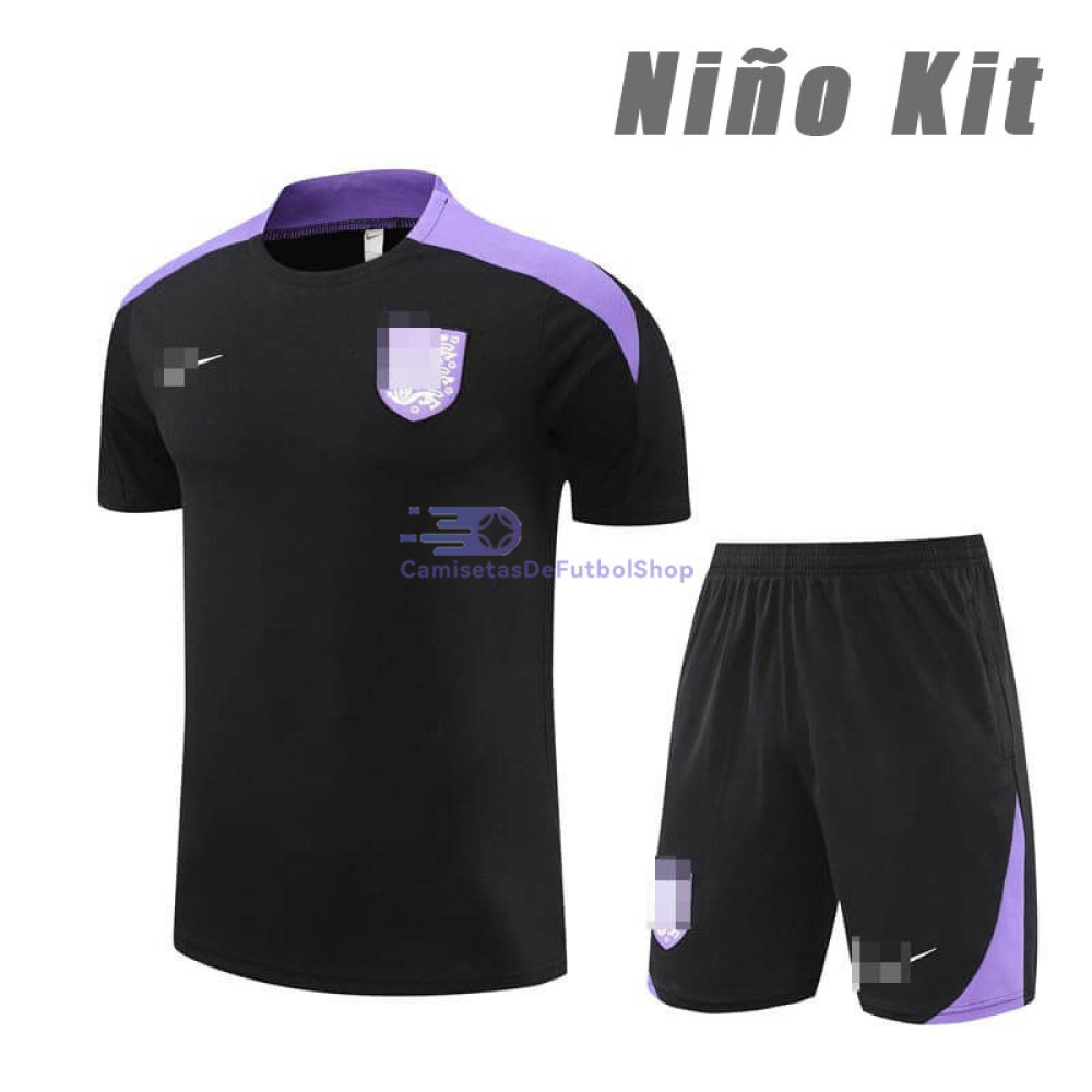 Camiseta de Entrenamiento Inglaterra Negro/Morado 2024 Niño Kit