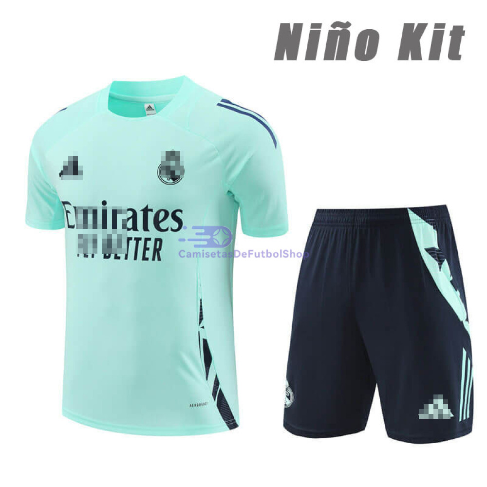 Camiseta de Entrenamiento Real Madrid Aquamarine 2024/2025 Niño Kit