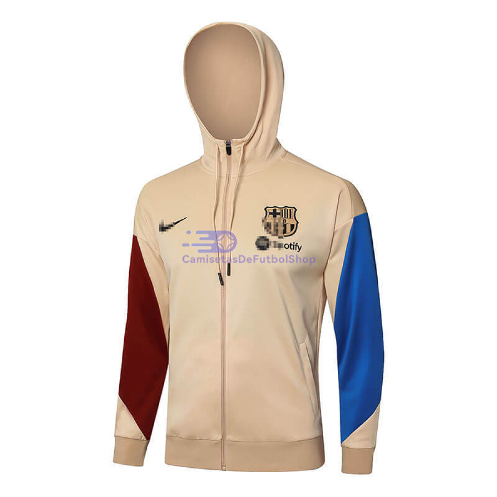 Chaqueta Con Capucha Barcelona Caqui 2024/2025