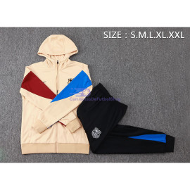 Chandal Con Capucha Barcelona Caqui 2024/2025