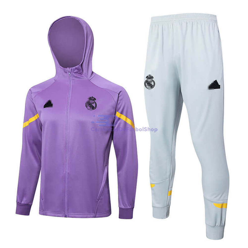 Chandal Con Capucha Real Madrid Morado 2024/2025