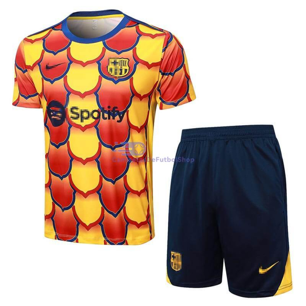Camiseta de Entrenamiento Barcelona Amarillo/Rojo 2024/2025 Kit