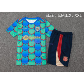 Camiseta de Entrenamiento Barcelona Verde/Azul 2024/2025 Kit