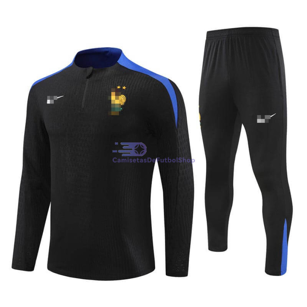 Sudadera de Entrenamiento Francia Negro/Azul 2024 Kit