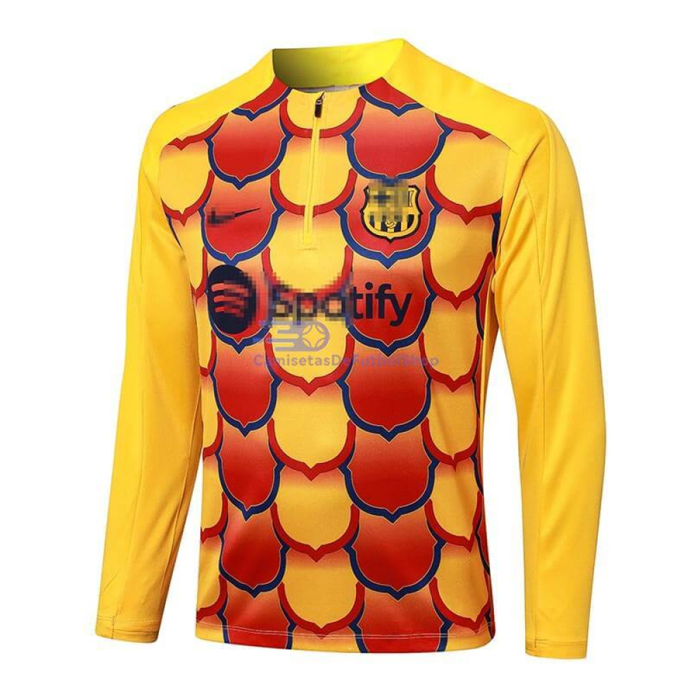 Sudadera de Entrenamiento Barcelona Amarillo/Rojo 2024/2025